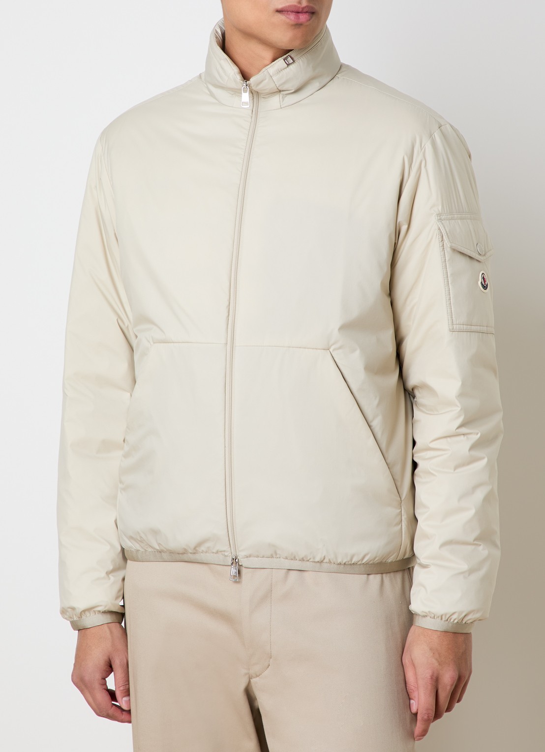 Moncler Breezes gewatteerd jack met opbergbare capuchon en ritszakken - detail 4 beige