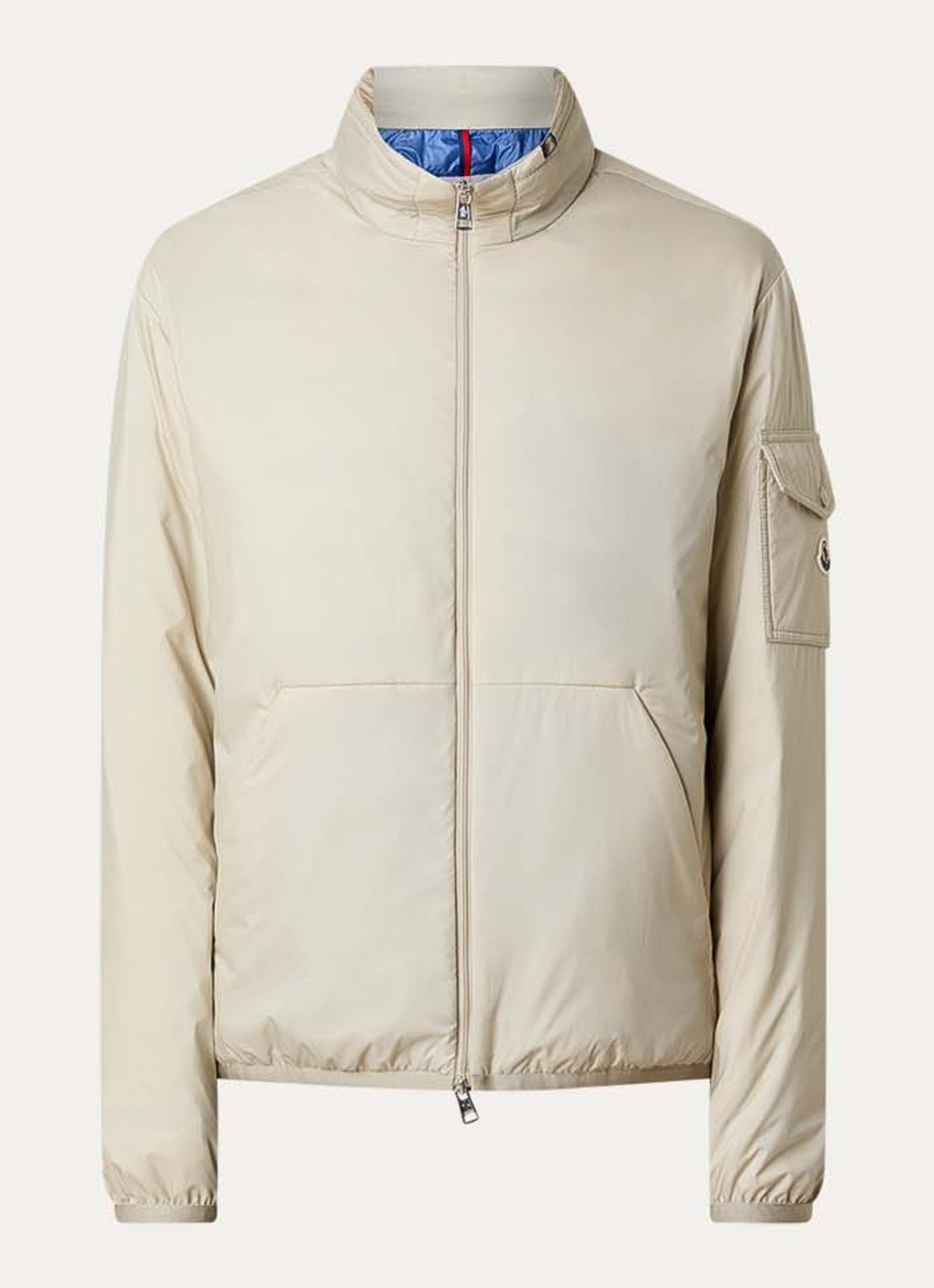 Moncler Breezes gewatteerd jack met opbergbare capuchon en ritszakken - voorkant beige