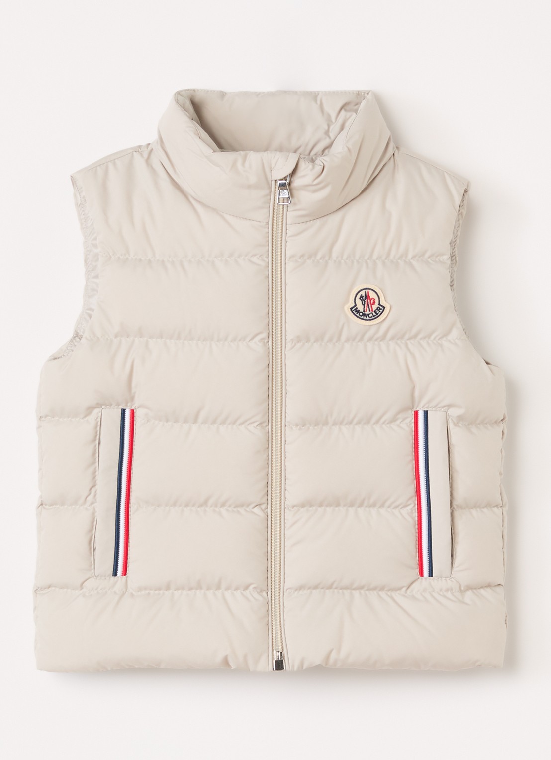 Moncler Buang gewatteerde bodywarmer met donsvulling - voorkant beige