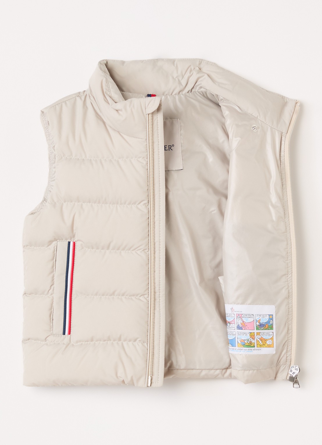 Moncler Buang gewatteerde bodywarmer met donsvulling - voorkant 2 beige