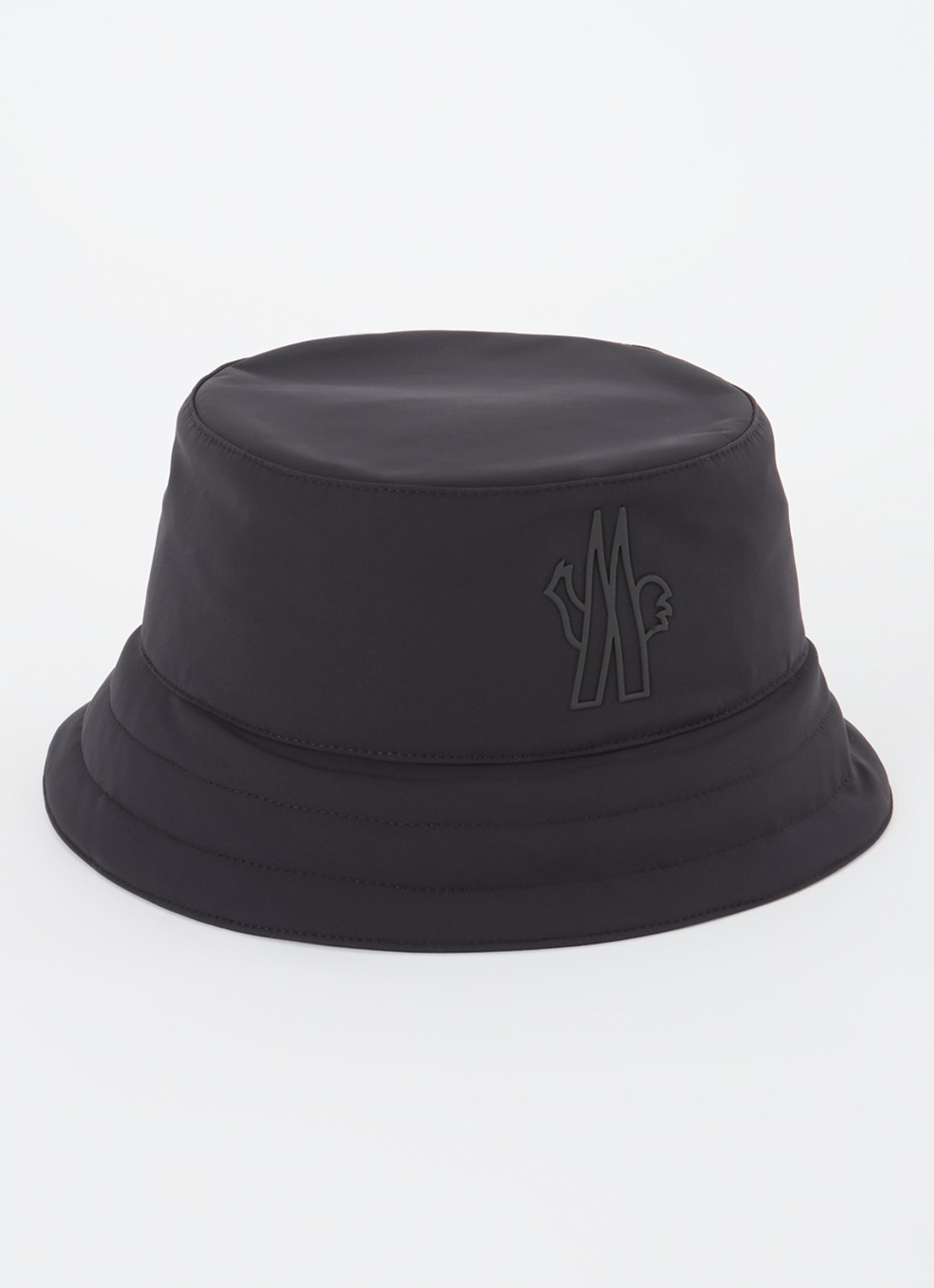 Moncler Bucket hoed met logo - voorkant zwart