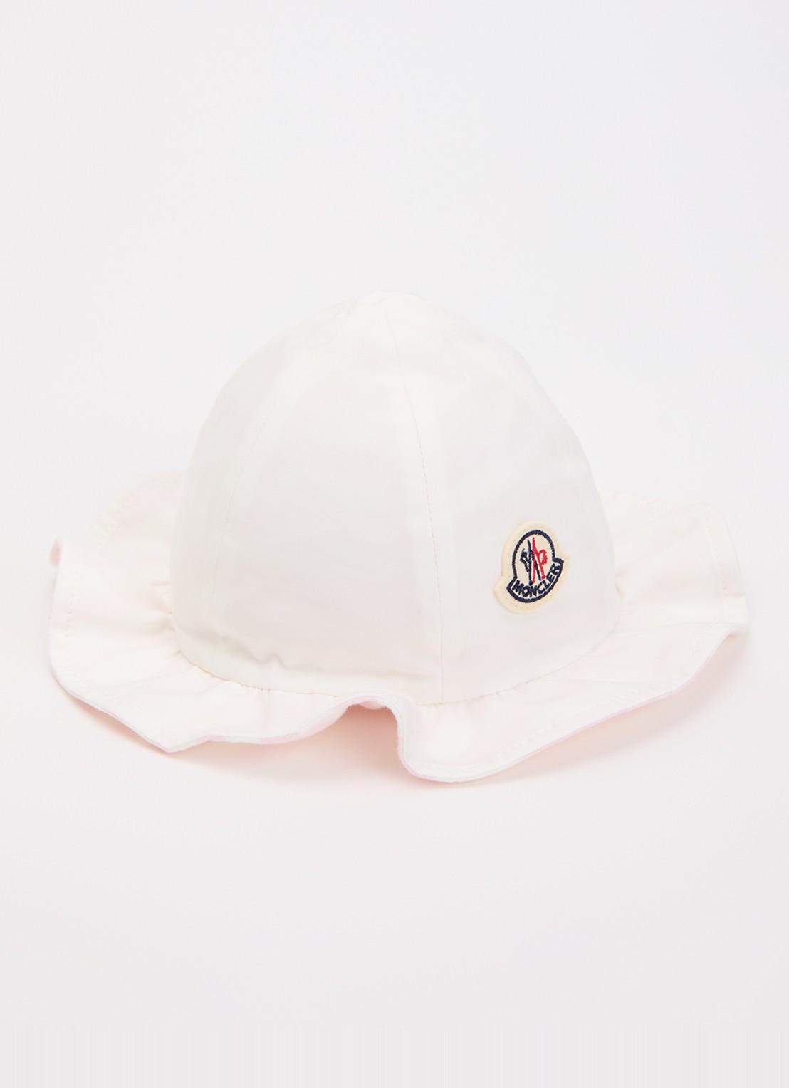 Moncler Bucket hoed met streepprint - voorkant lichtroze