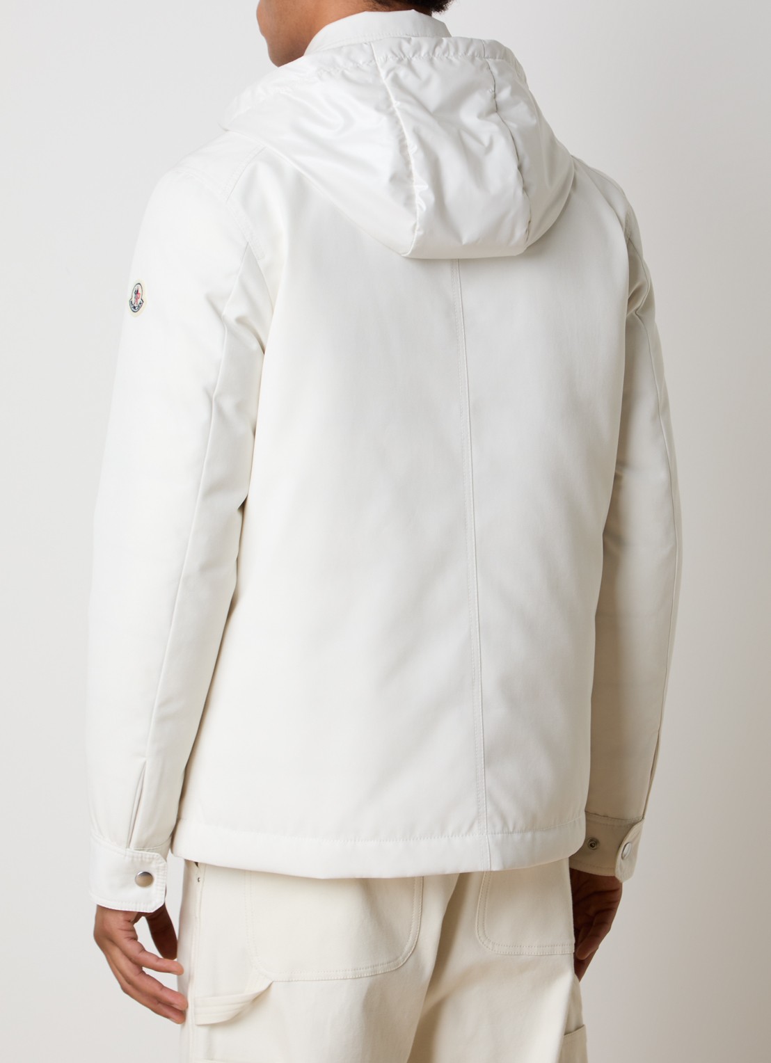 Moncler Buffaure gewatteerd jack met afneembare capuchon - achterkant 3 gebroken wit