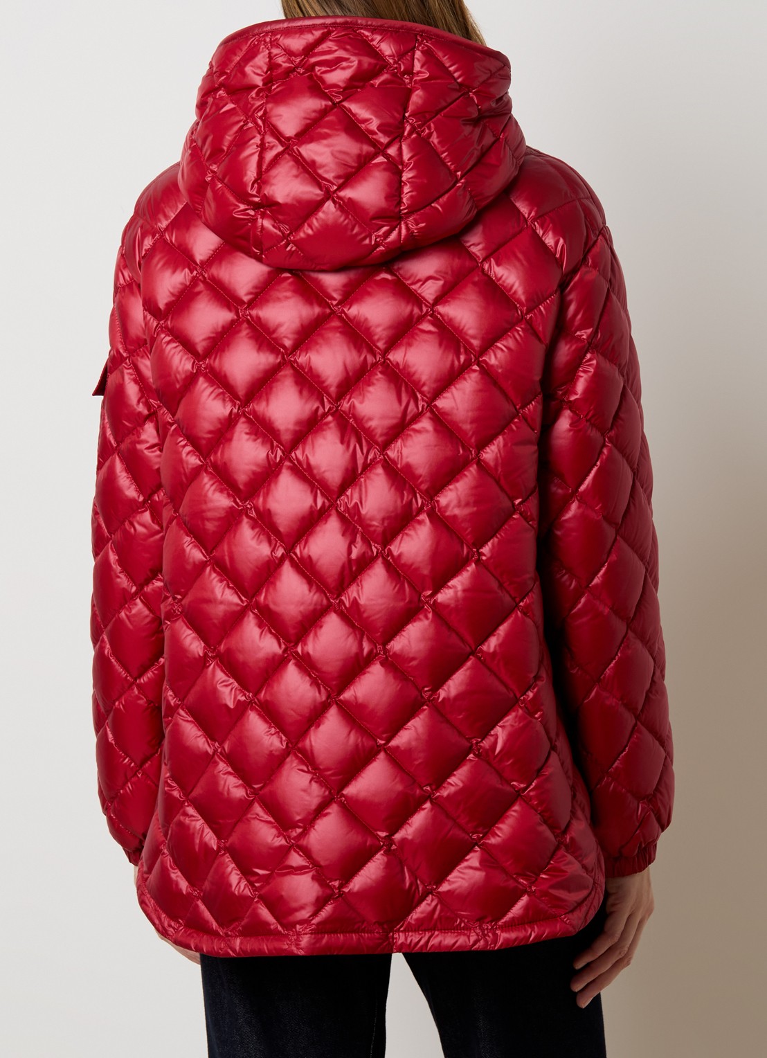Moncler Camicia gewatteerde jas met donsvulling en quilt patroon - achterkant kersenrood