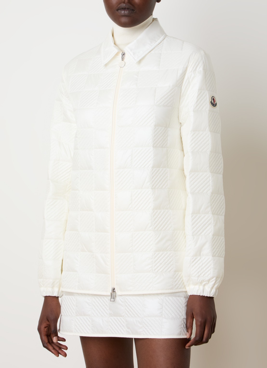 Moncler Camicia jack met ruitdessin - detail 3 beige
