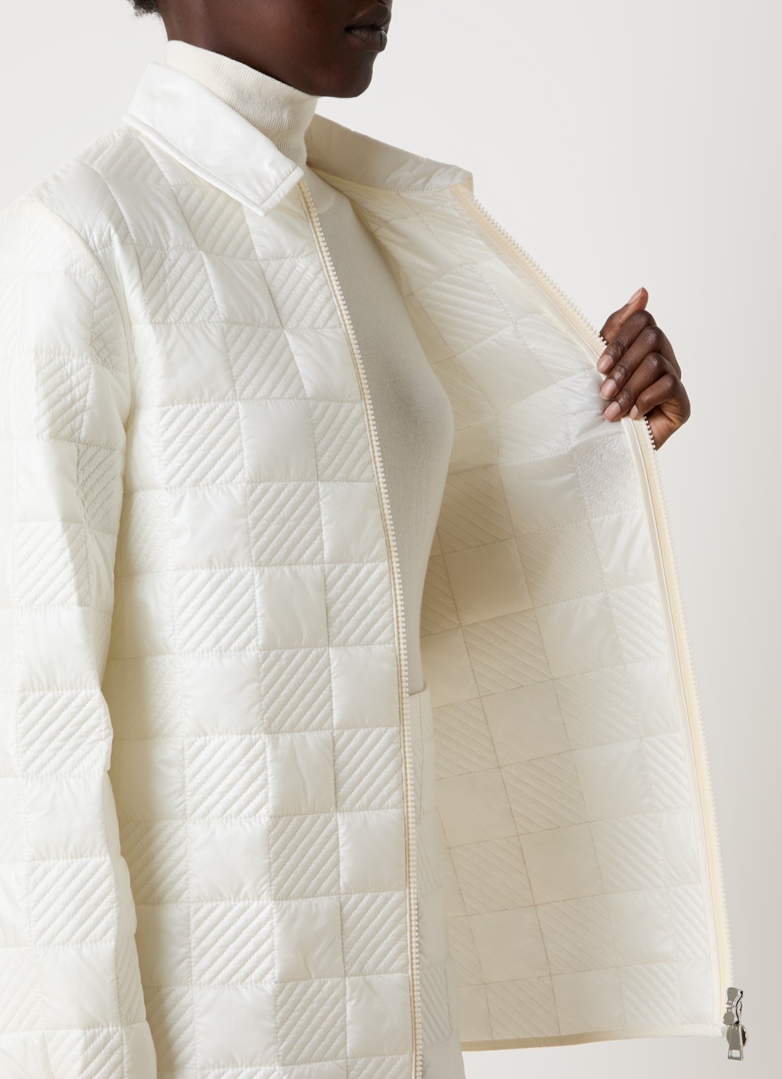 Moncler Camicia jack met ruitdessin - detail 4 beige