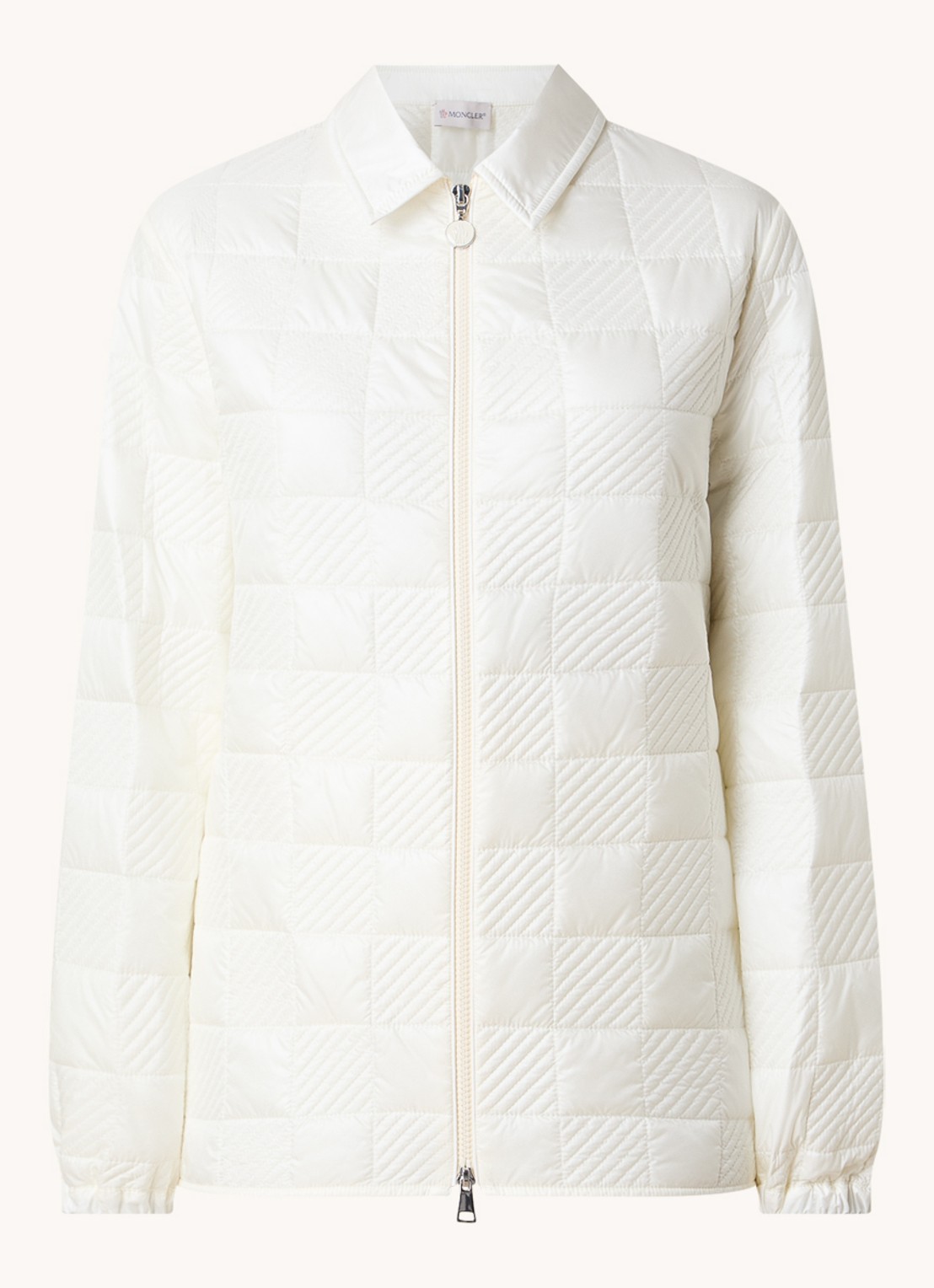 Moncler Camicia jack met ruitdessin - voorkant beige