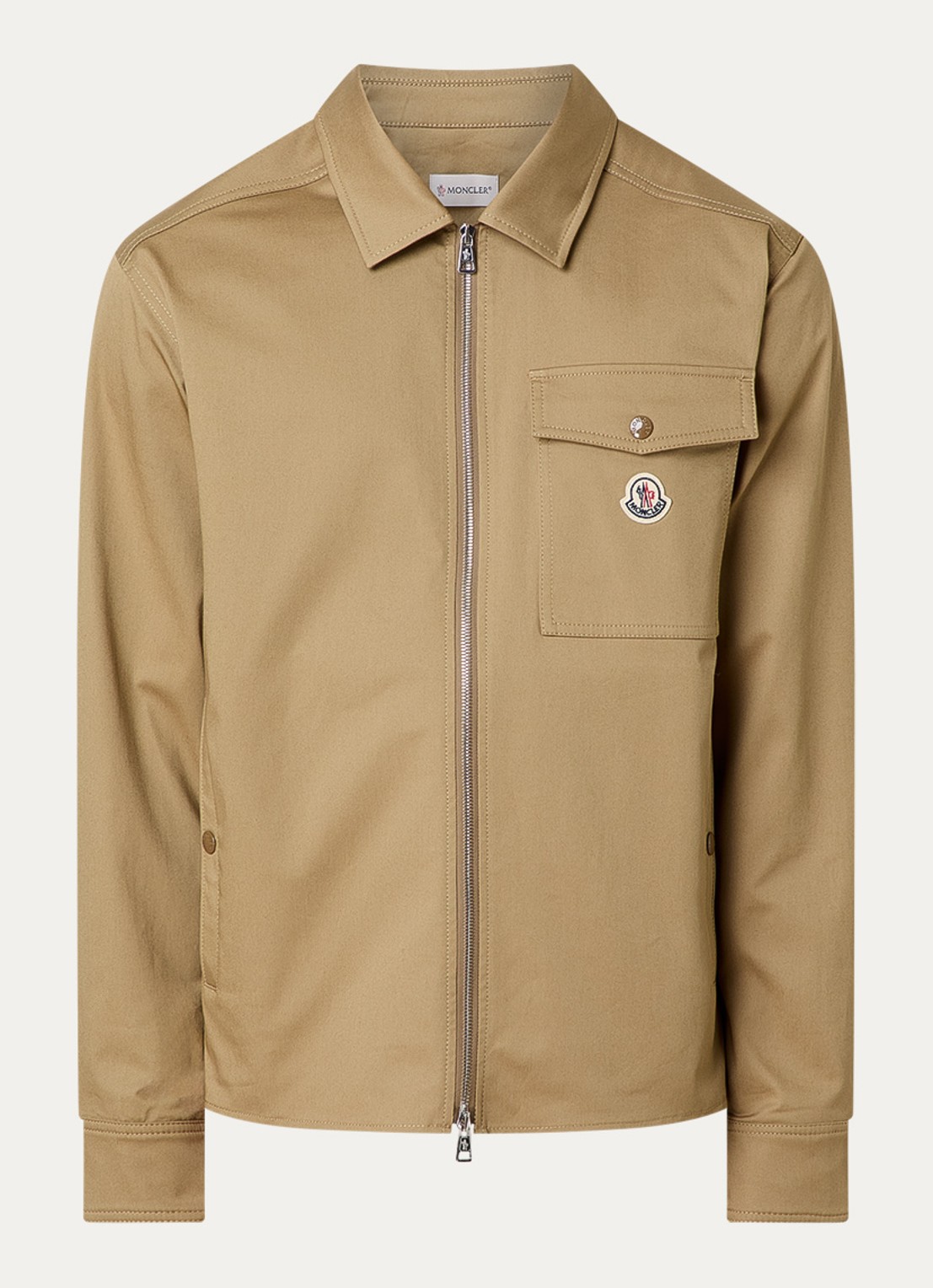 Moncler Camicia overshirt met borstzak - voorkant 2 cognac