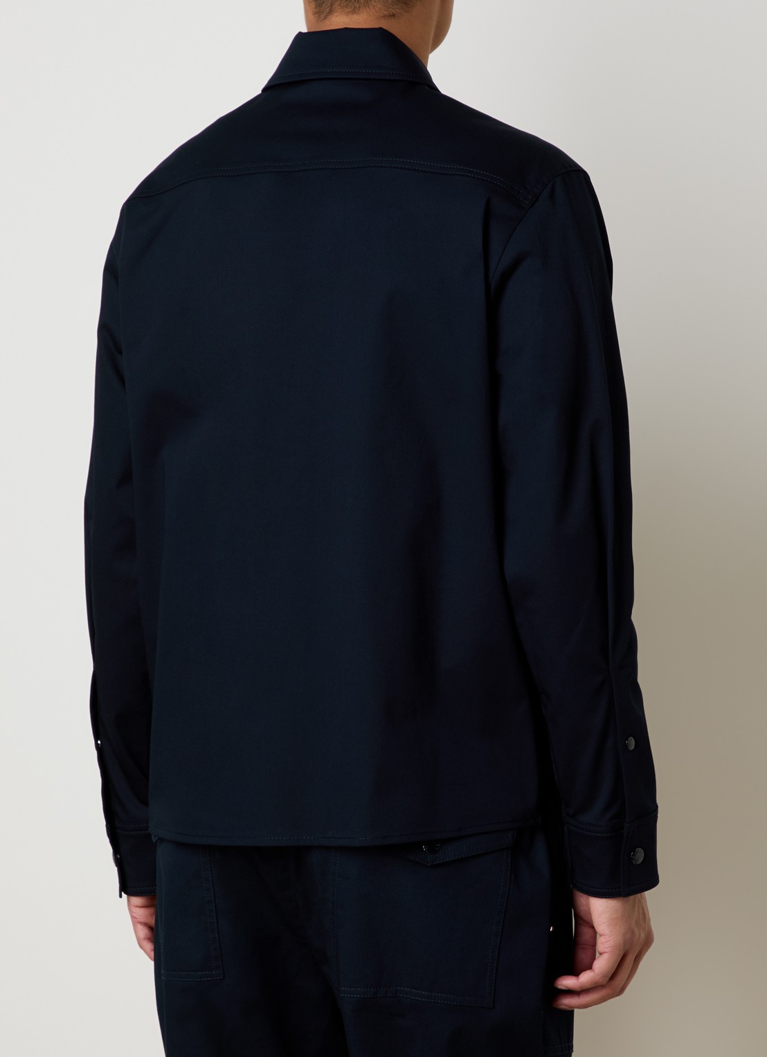 Moncler Camicia overshirt met borstzak - achterkant 6 donkerblauw