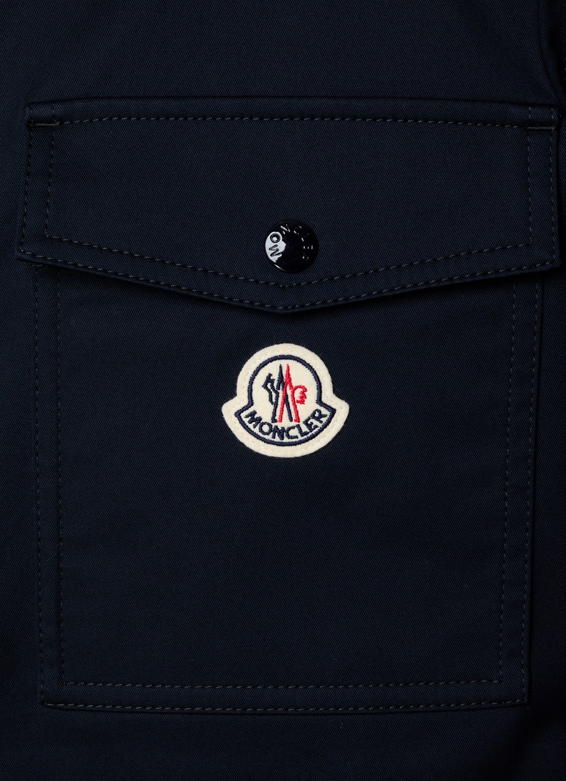 Moncler Camicia overshirt met borstzak - detail 3 donkerblauw