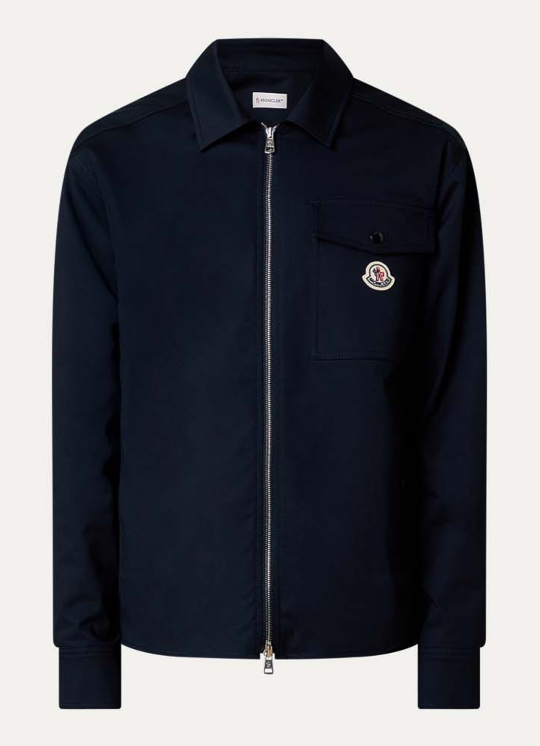 Moncler Camicia overshirt met borstzak - voorkant 4 donkerblauw