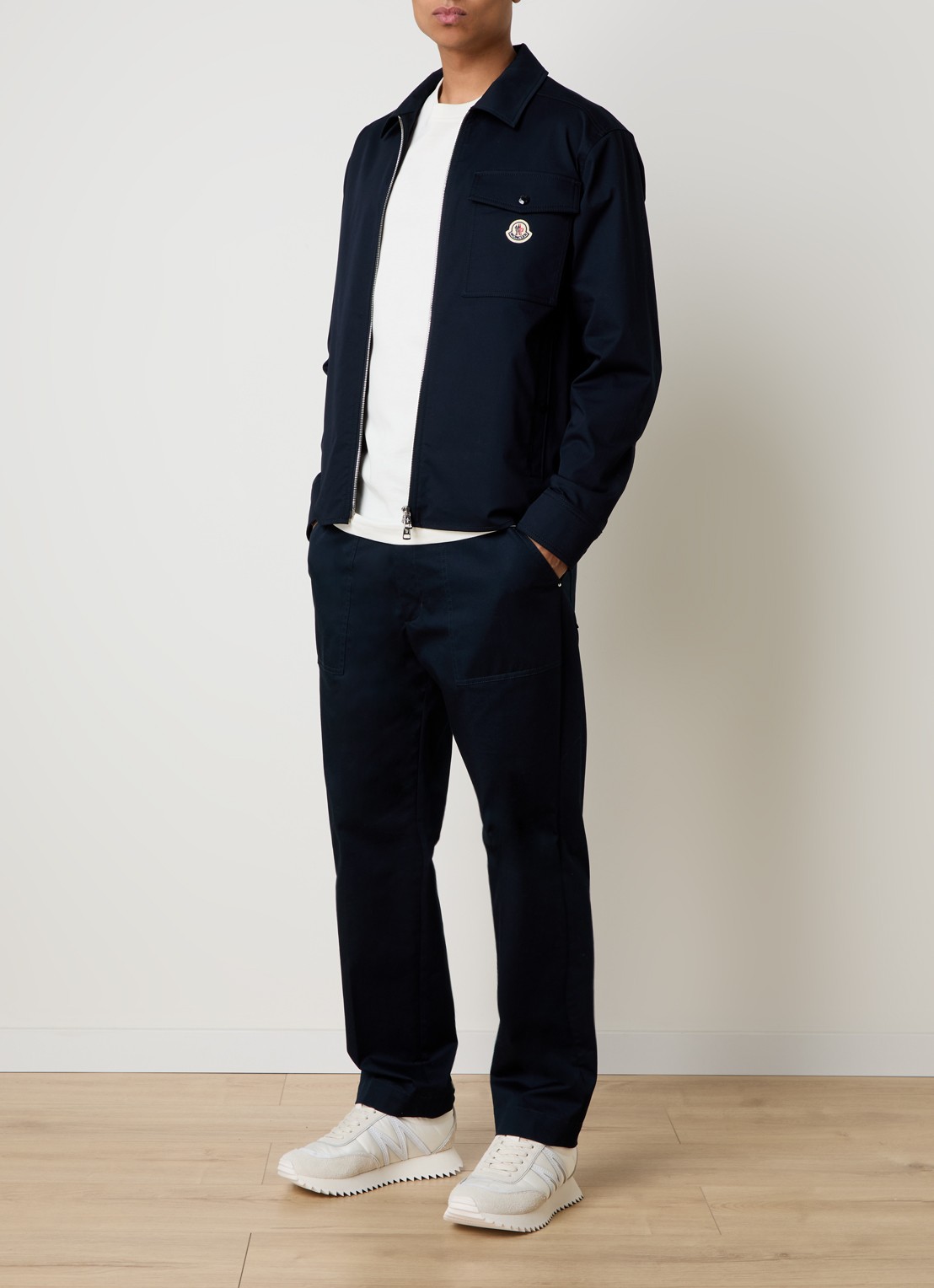 Moncler Camicia overshirt met borstzak - voorkant 5 donkerblauw