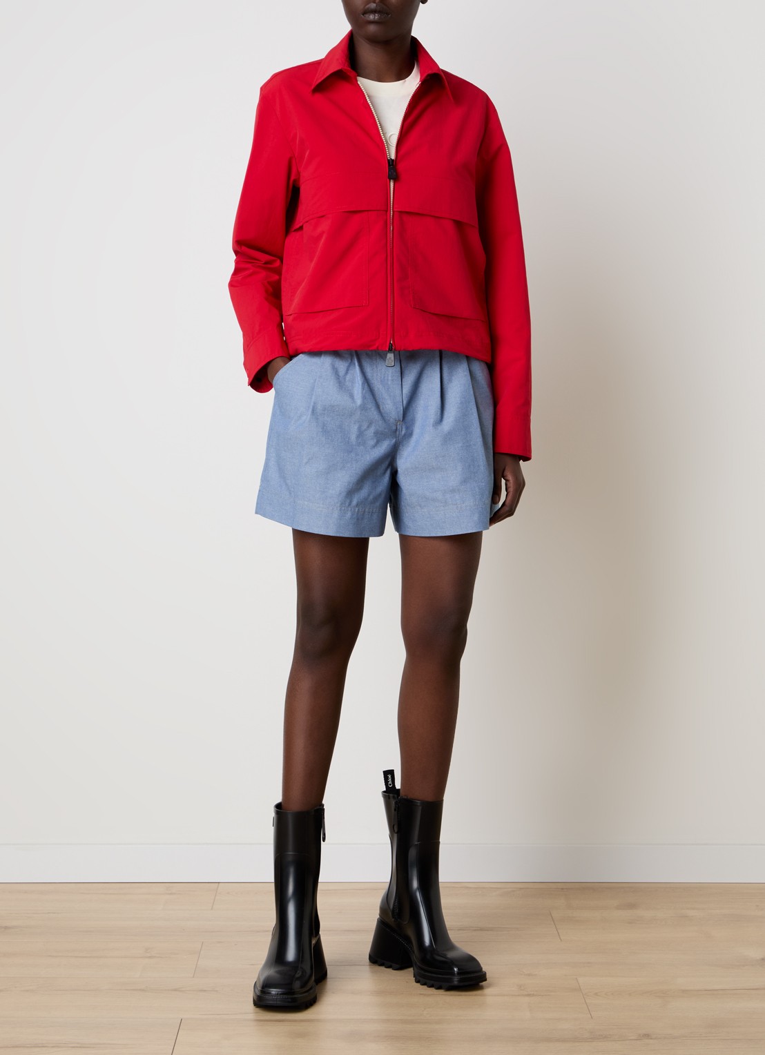 Moncler Camicia overshirt met steekzakken  - voorkant 3 rood