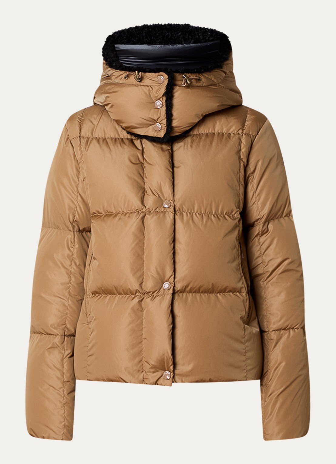 Moncler Castelnou puffer jack met afneembare capuchon - voorkant 5 camel