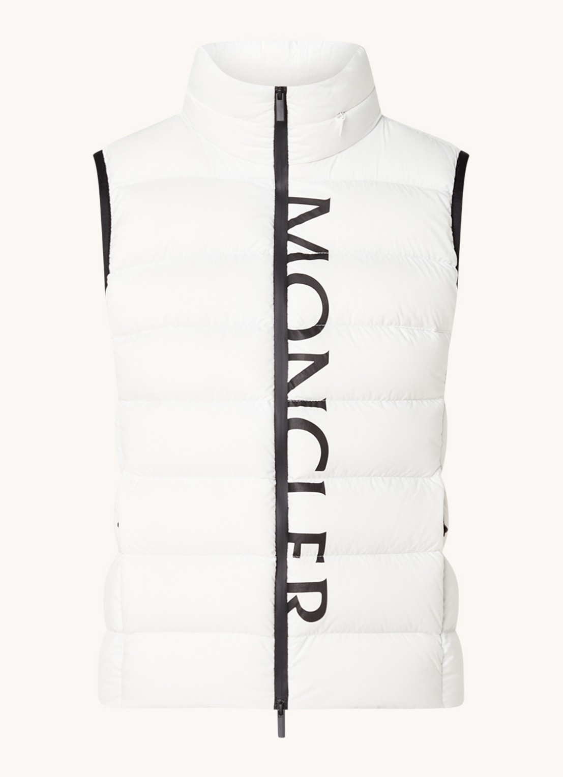 Moncler Cenis bodywarmer met donsvulling en logoprint - voorkant wit