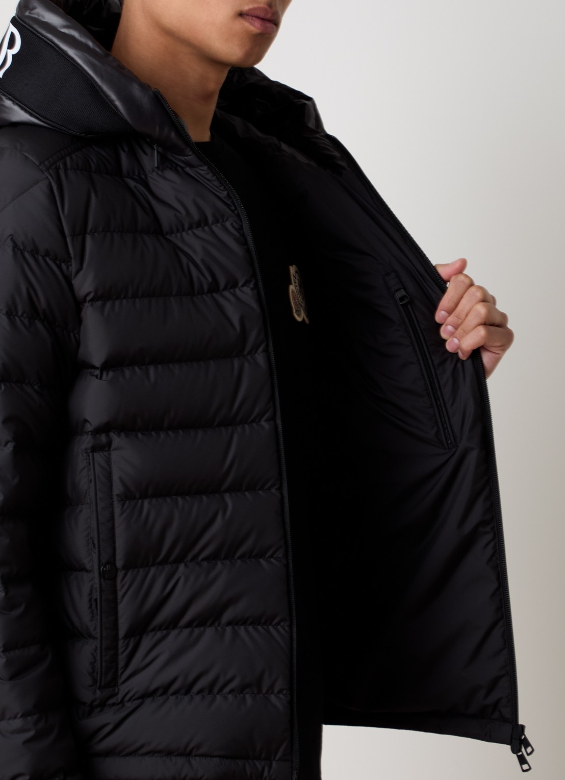 Moncler Chevrerie gewatteerd jack met donsvulling - detail 6 zwart