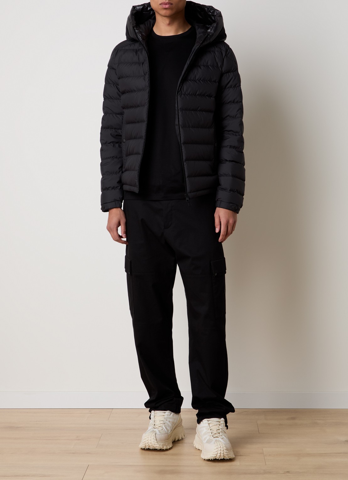 Moncler Chevrerie gewatteerd jack met donsvulling - voorkant 3 zwart