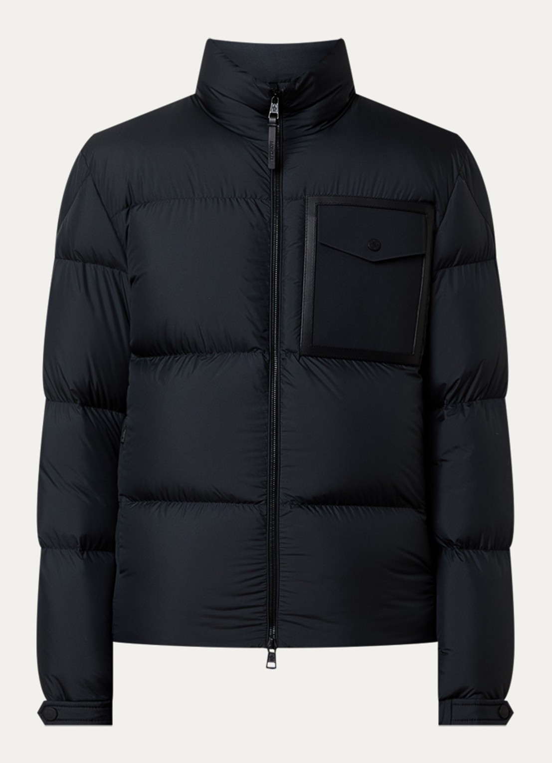 Moncler Chinon puffer jack met borstzak en donsvulling - voorkant 5 zwart