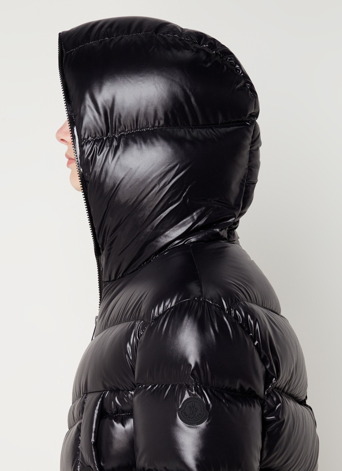 Moncler Clair puffer jack met donsvulling en steekzakken  - detail 5 zwart