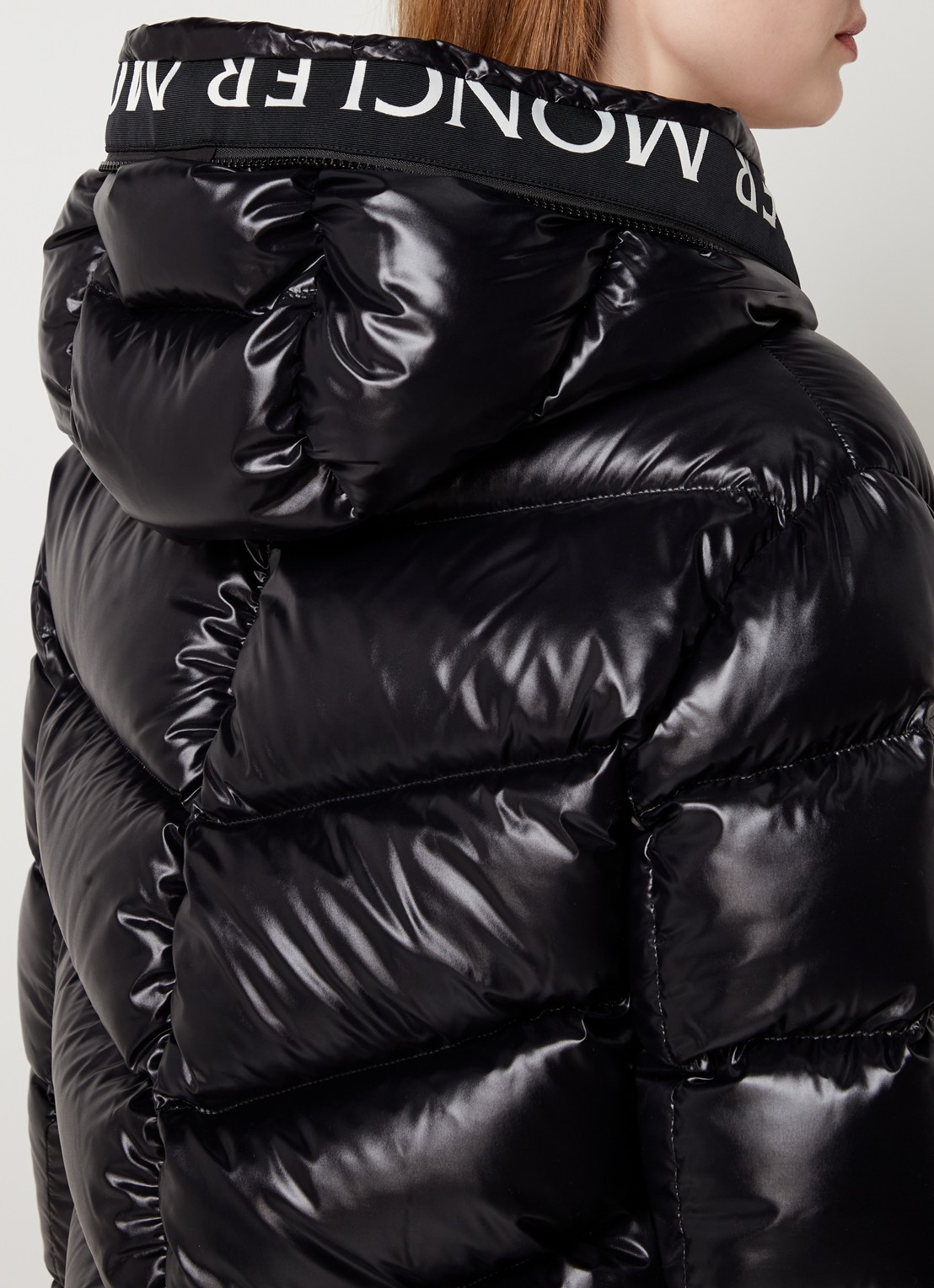 Moncler Clair puffer jack met donsvulling en steekzakken  - detail 6 zwart