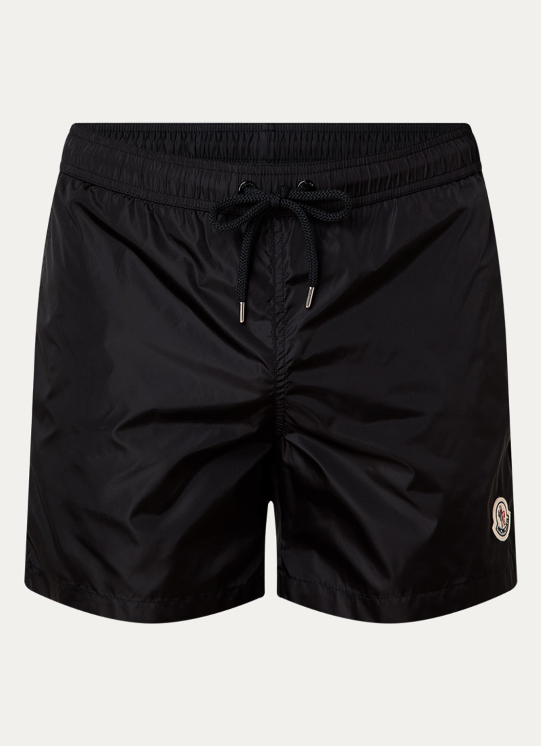 Moncler Classic zwemshorts met logo en steekzakken - voorkant zwart
