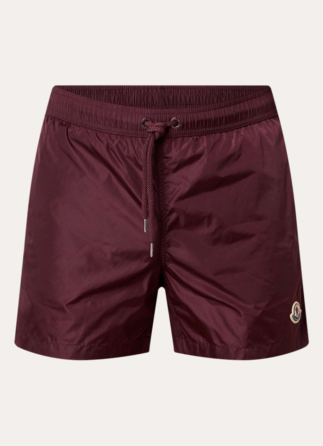 Moncler Classic zwemshorts met logo en steekzakken - voorkant 2 bordeauxrood