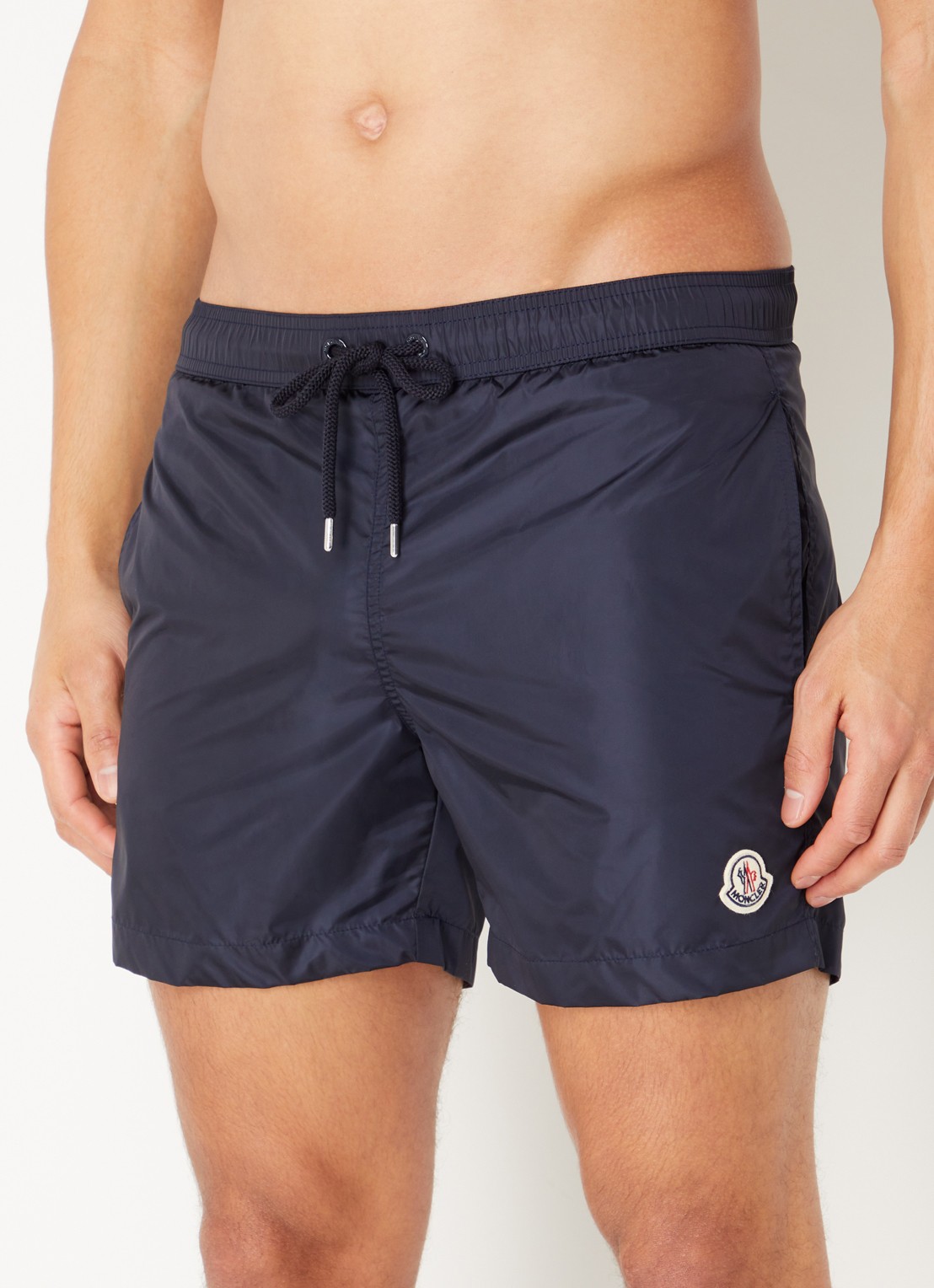 Moncler Classic zwemshorts met logo en steekzakken - detail 4 donkerblauw