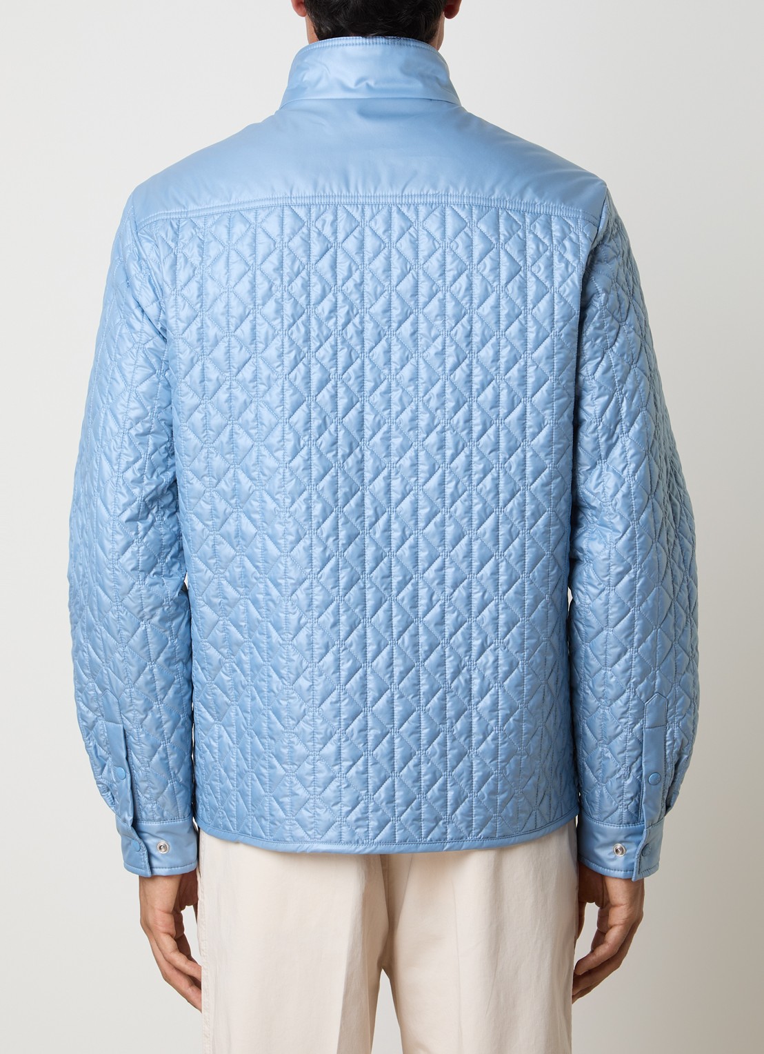 Moncler Cleorine gewatteed jack met quilt patroon en borstzak - achterkant 4 blauw
