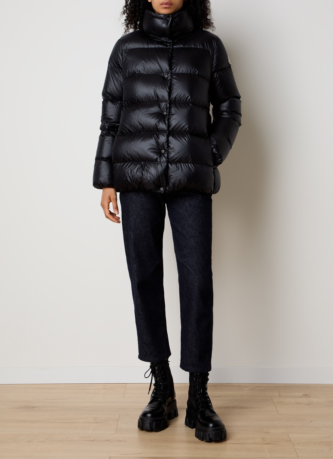 Moncler Cochevis gewatteerd jack met donsvulling en capuchon - voorkant 6 zwart
