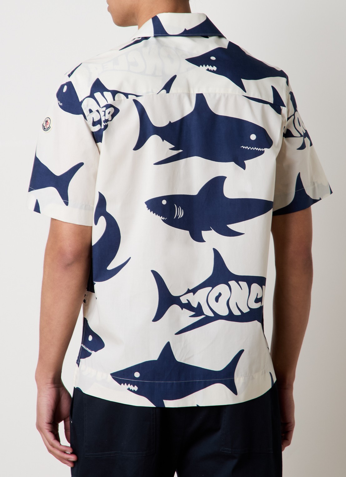 Moncler Comfort fit overhemd met print - achterkant gebroken wit
