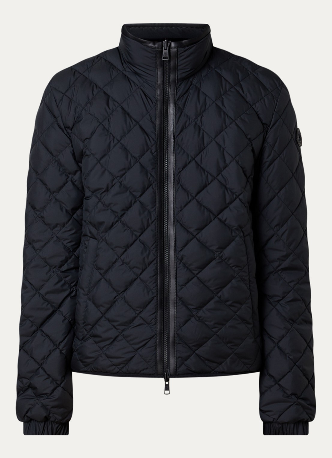 Moncler Delviane gewatteerd jack met donsvulling en quiltpatroon  - voorkant 5 zwart