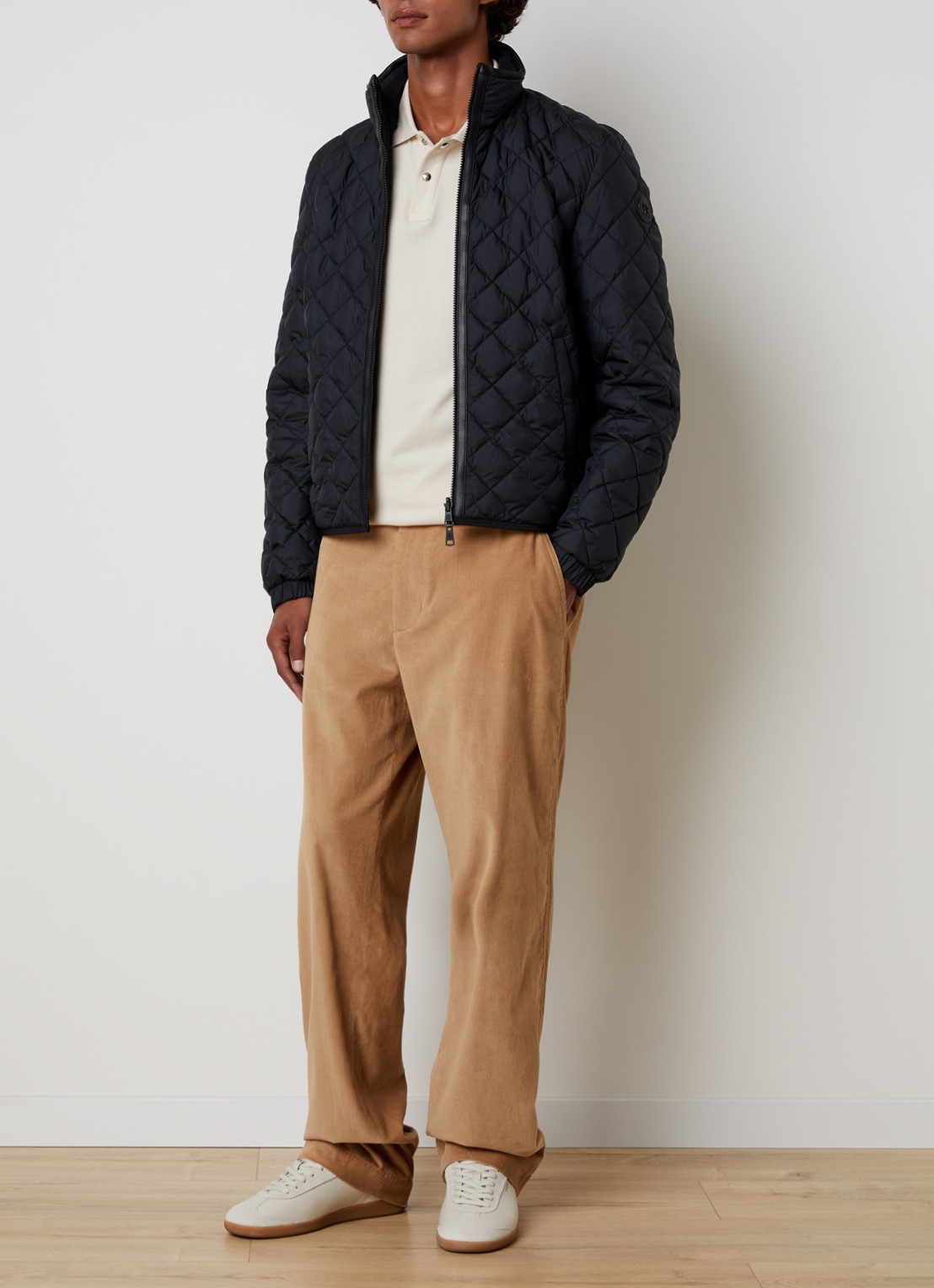 Moncler Delviane gewatteerd jack met donsvulling en quiltpatroon  - voorkant 7 zwart