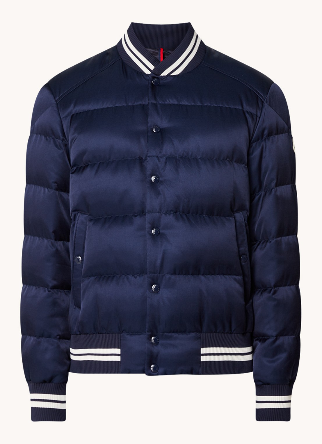 Moncler Dives gewatteerd bomberjack met logoprint - voorkant 2 donkerblauw