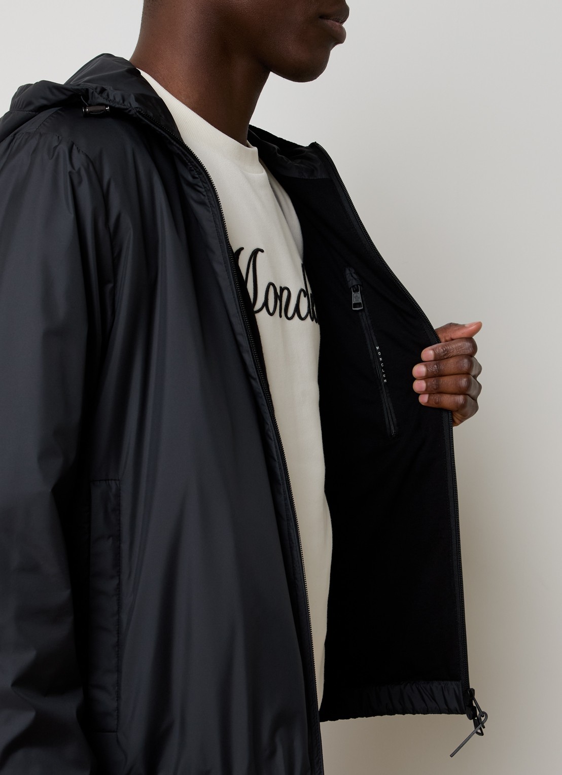 Moncler Domene windjack met capuchon - detail 5 antraciet