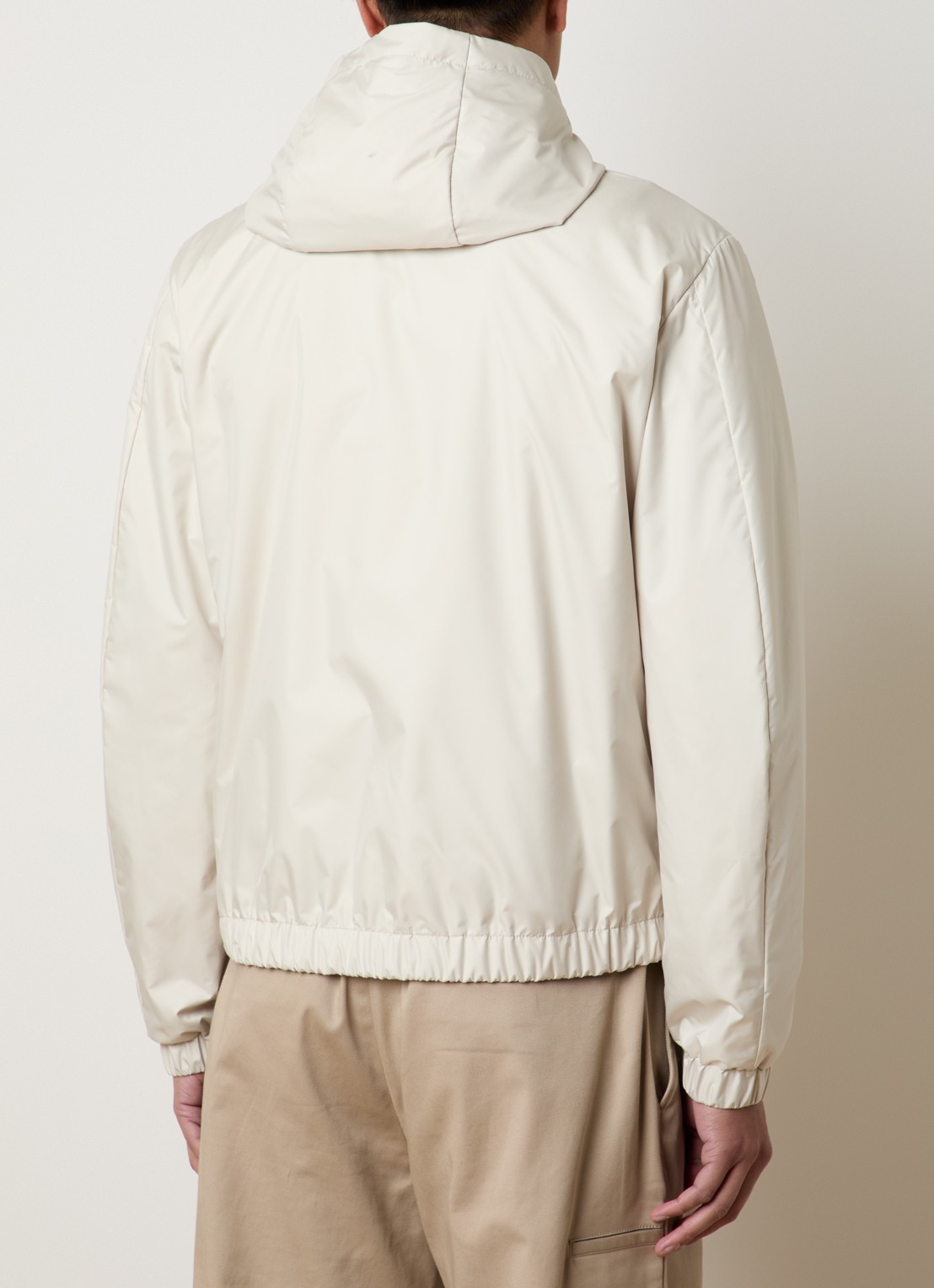 Moncler Domene windjack met capuchon - achterkant gebroken wit
