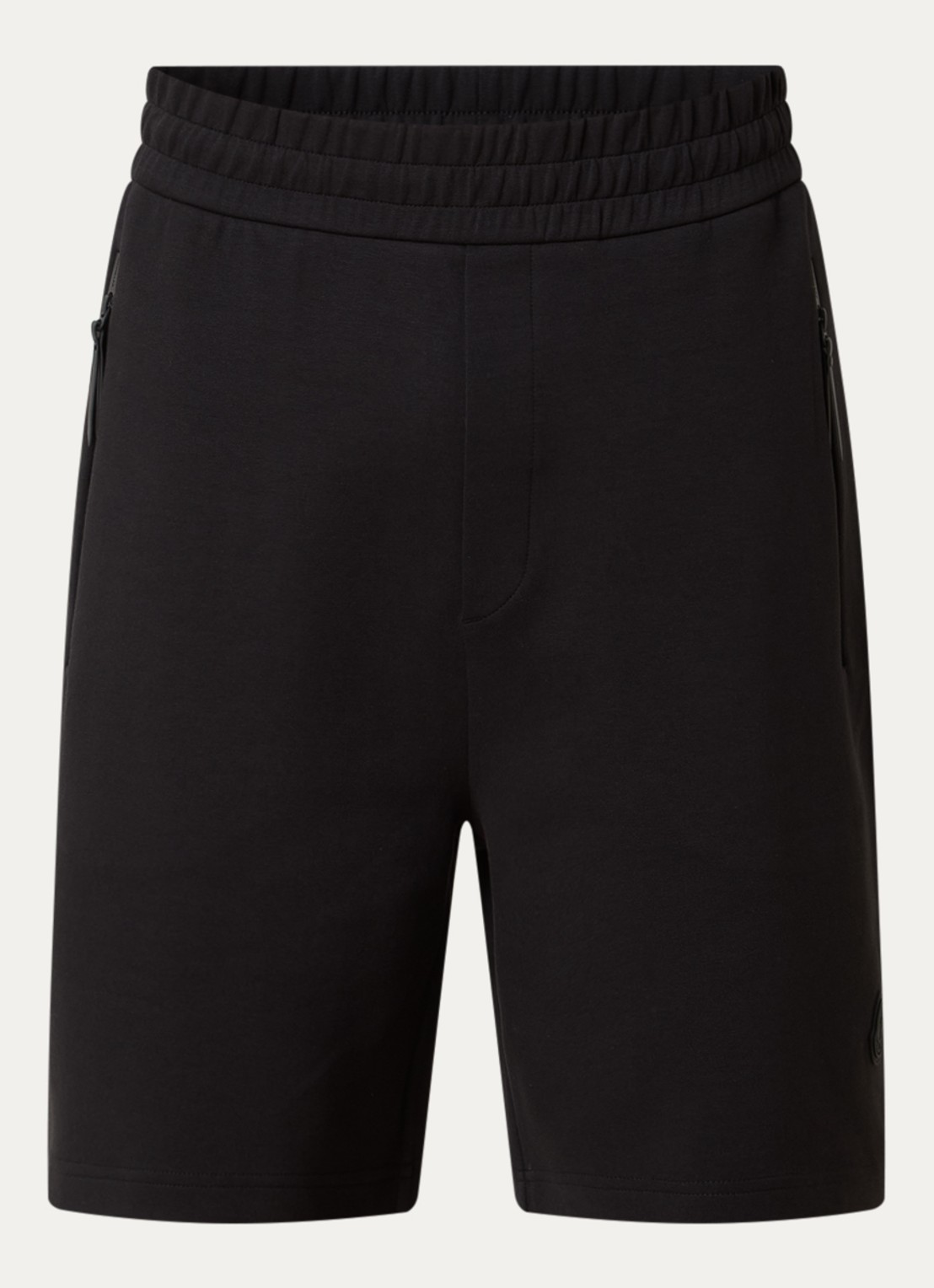 Moncler Double Face straight fit korte joggingbroek met ritszakken - voorkant 4 zwart