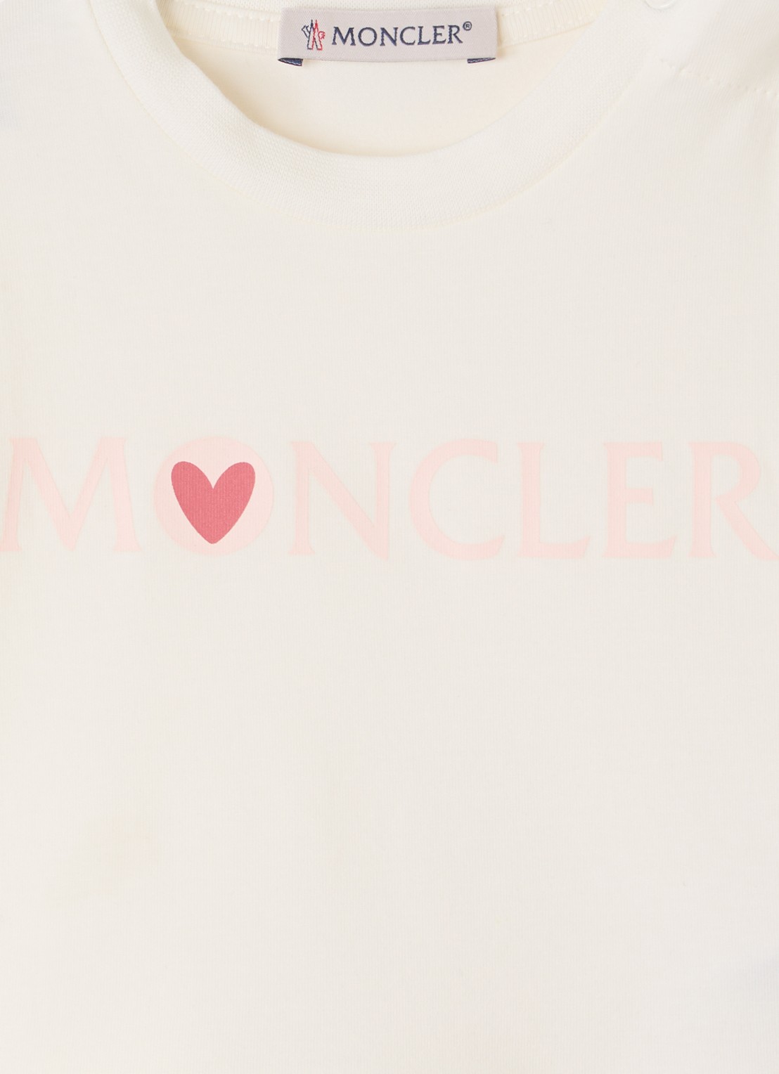 Moncler Ensemble Hearts longsleeve met logoprint - detail gebroken wit