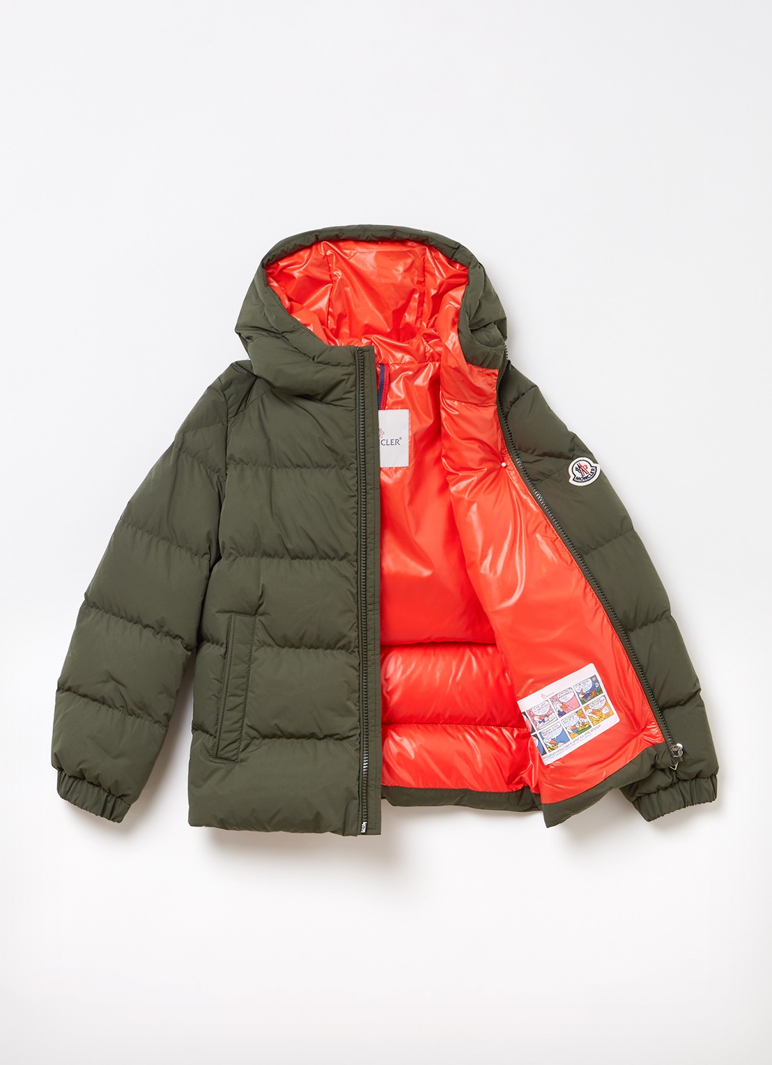 Moncler Eric gewatteerde jas met donsvulling en capuchon - voorkant 3 legergroen