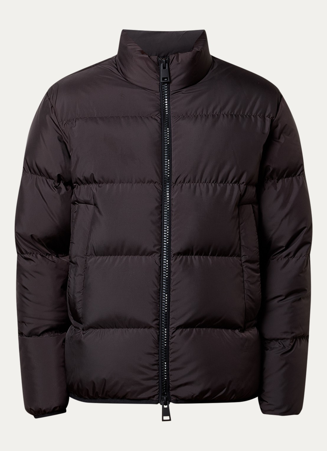 Moncler Erterle puffer jack met donsvulling en steekzakken - voorkant donkerbruin