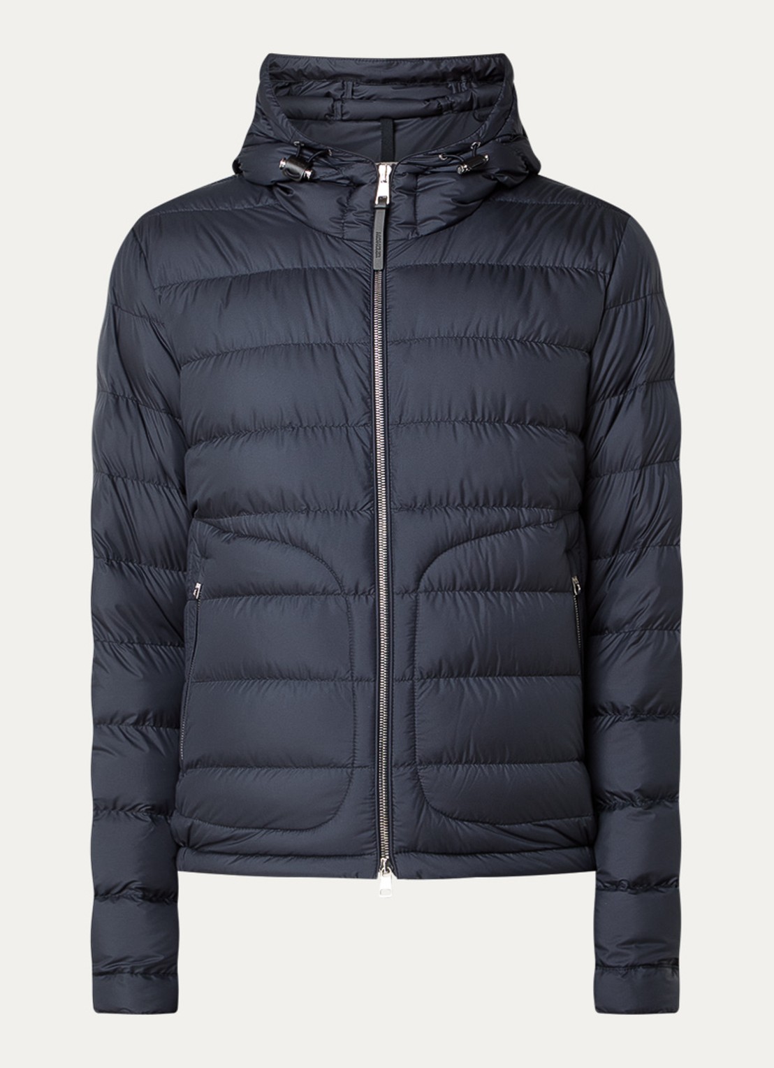 Moncler Estriere gewatteerde jas met donsvulling en capuchon  - voorkant 4 donkerblauw