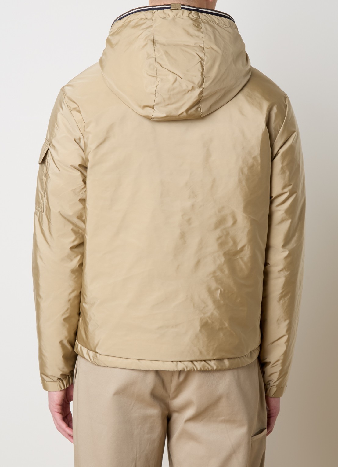 Moncler Evettes gewatteerd jack met donsvulling en logo - achterkant zand