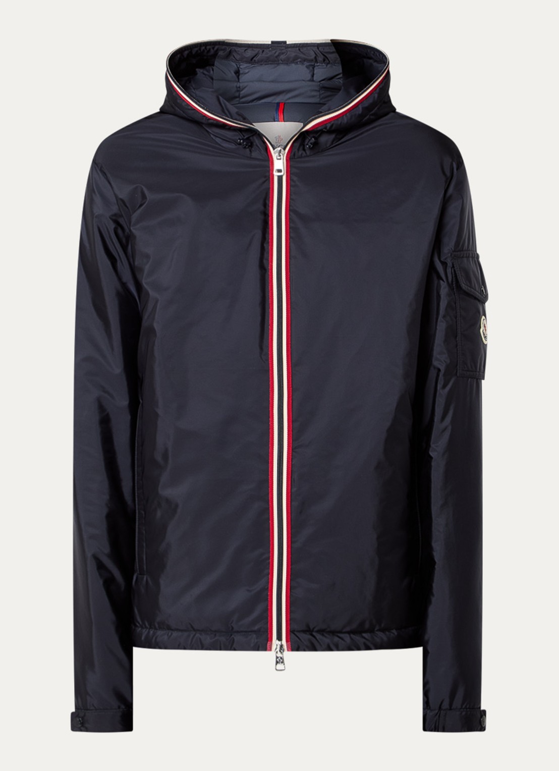 Moncler Evettes gewatteerd jack met donsvulling en logo - voorkant 2 donkerblauw