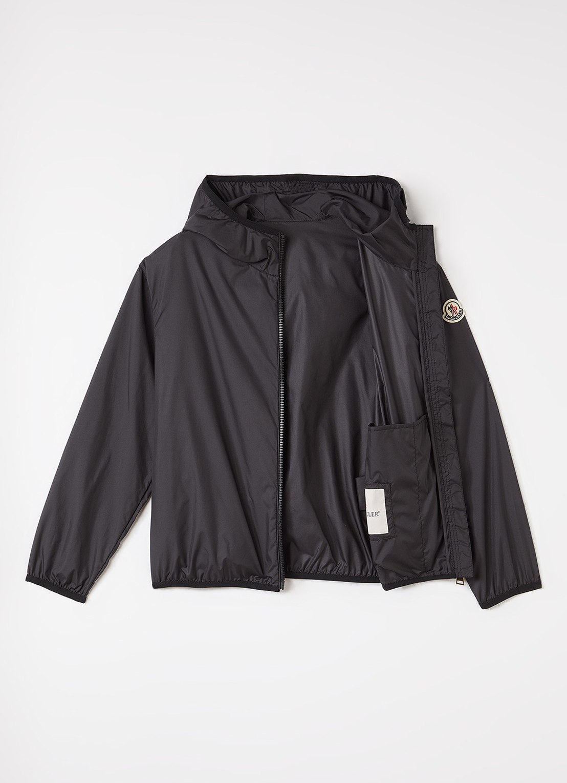 Moncler Fegeo windjack met ritszakken en capuchon - voorkant 3 zwart