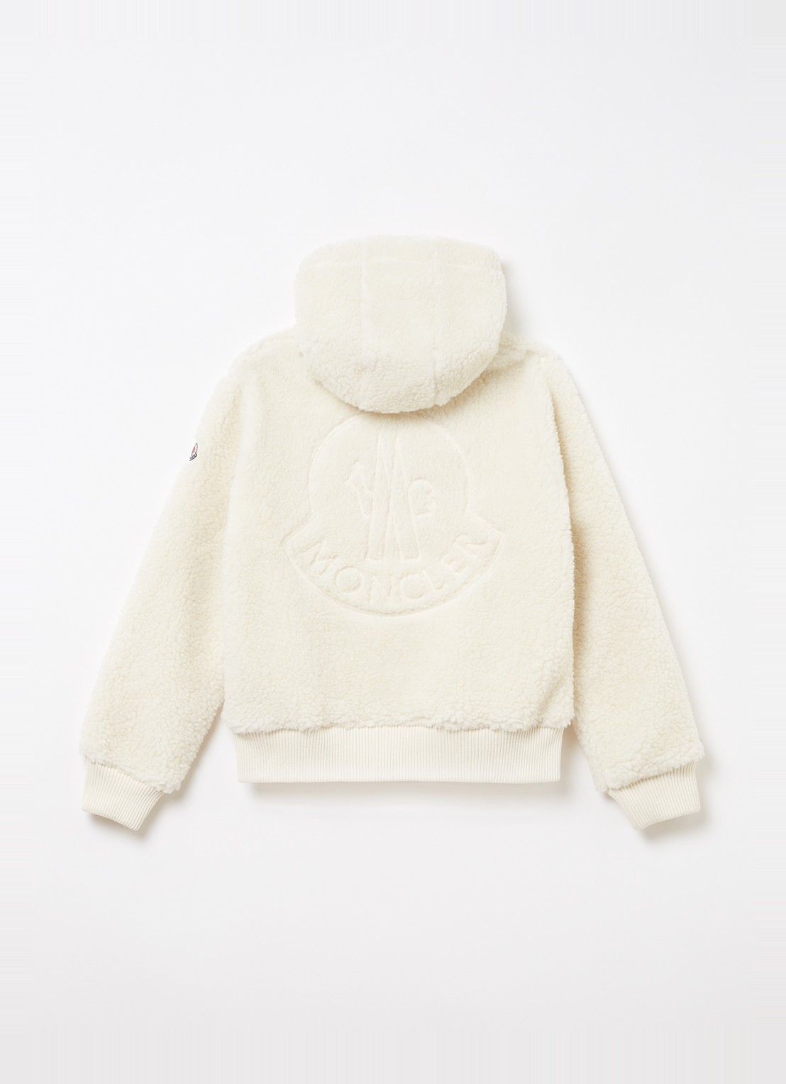 Moncler Felpa jack van imitatiebont met capuchon - achterkant gebroken wit
