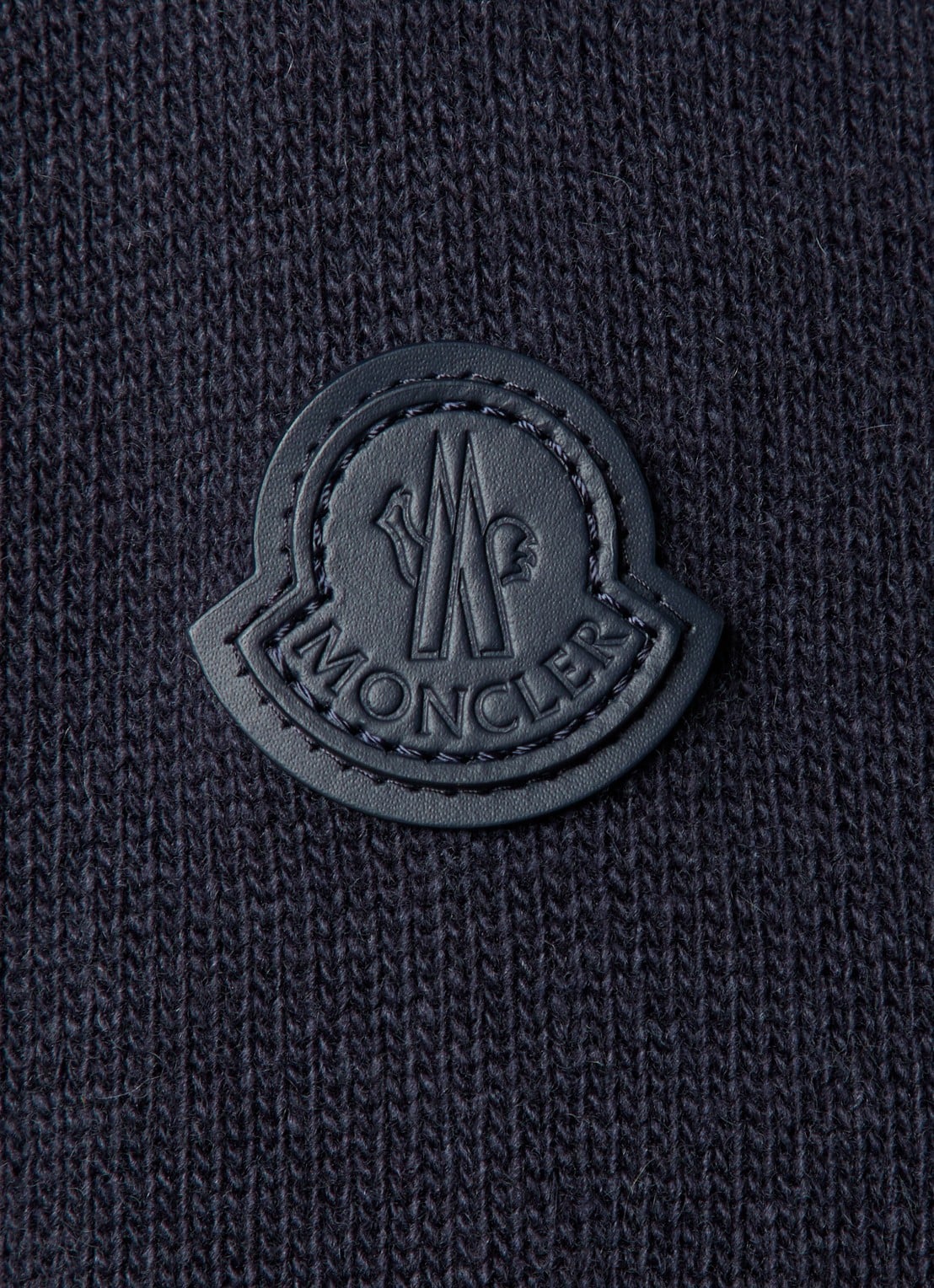 Moncler Fijngebreid vest in scheerwolblend met gewatteerd voorpand met donsvulling - detail 4 donkerblauw