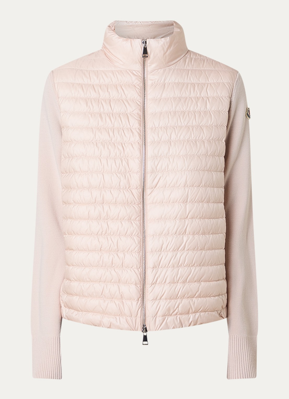 Moncler Fijngebreid vest met gewatteerd voorpand - voorkant 5 roze