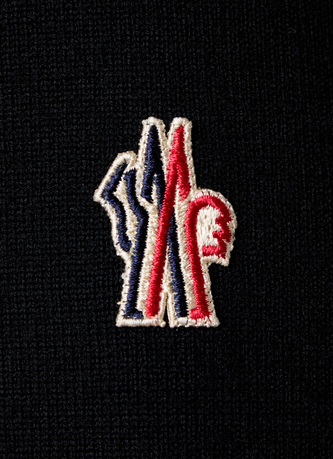 Moncler Fijngebreid vest van scheerwol met donsvulling - detail 4 zwart