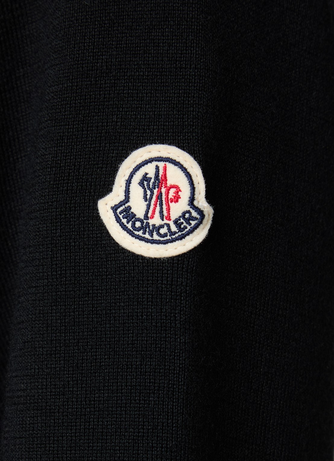 Moncler Fijngebreid vest van scheerwol met gewatteerd voorpand en donsvulling - detail 3 zwart