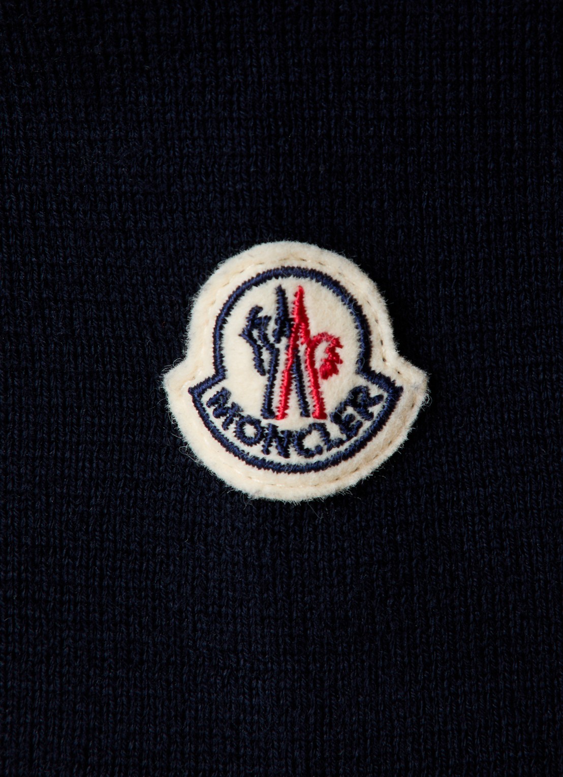 Moncler Fijngebreide polo met logo - detail 5 donkerblauw