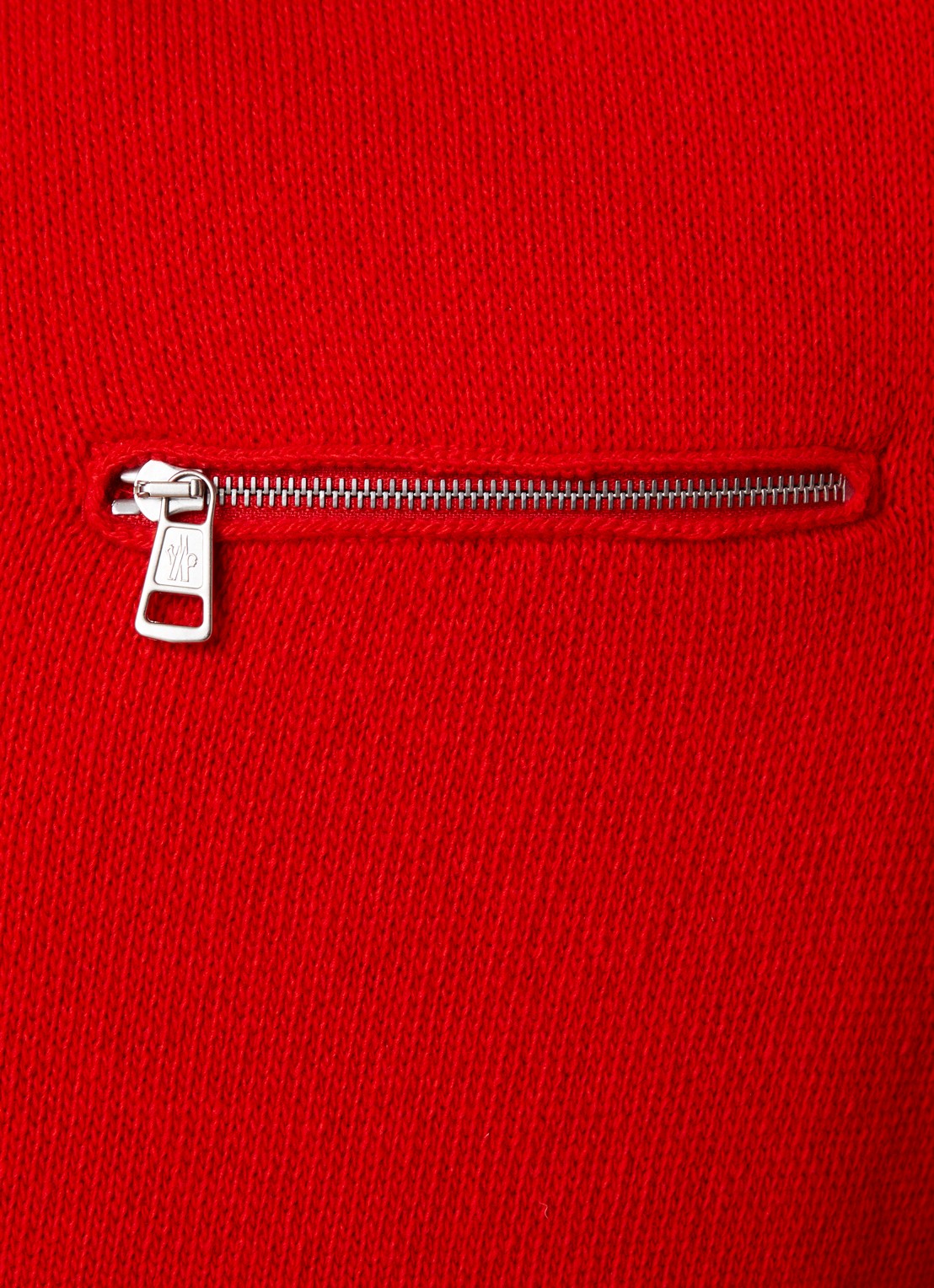 Moncler Fijngebreide trui in kasjmierblend met halve rits - detail 4 rood